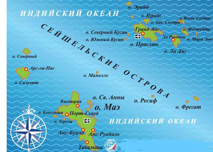 Карта - Сейшелы